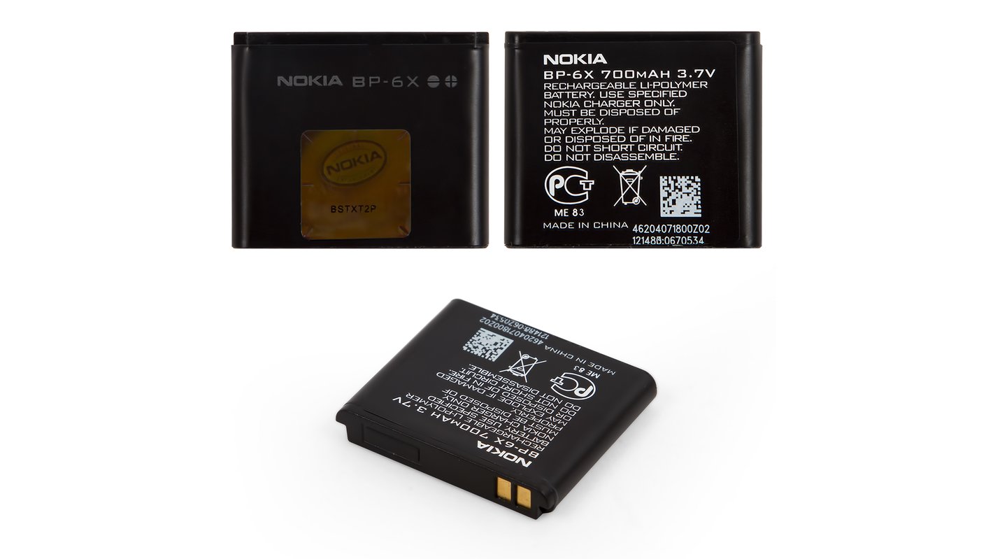 Аккумулятор BP-6X для Nokia 8800, Li-Polymer, 3,7 В, 700 мАч, Original  (PRC) - Все запчасти