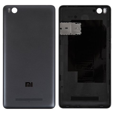 Задня панель корпуса для Xiaomi Mi 4c, чорна, з тримачем SIM карти, з боковою кнопкою