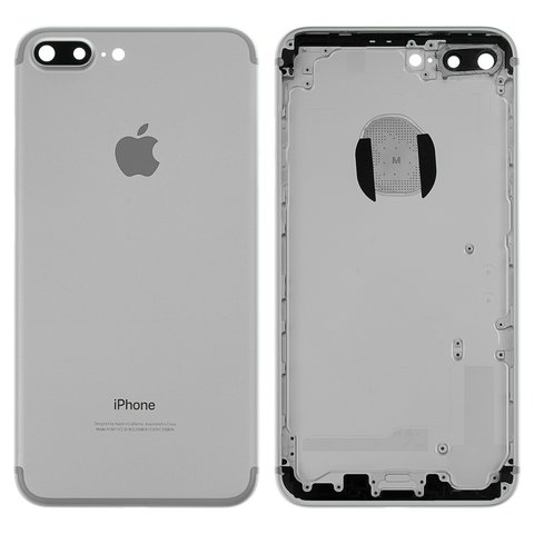 Корпус для iPhone 7 Plus, сріблястий, з тримачем SIM карти, з боковими кнопками