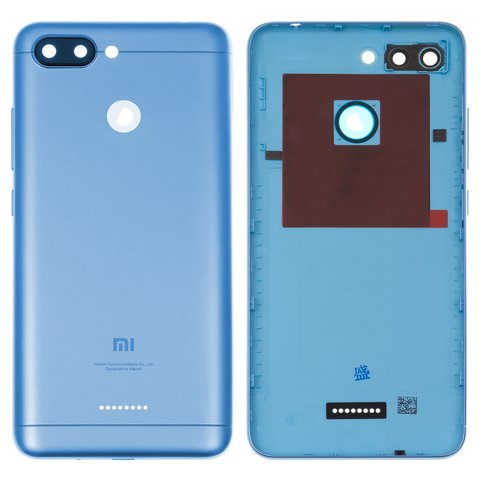 Задняя панель корпуса для Xiaomi Redmi 6, синяя, на 1 SIM карту