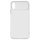 Чохол Baseus для iPhone X, iPhone XS, білий, прозорий, зі вставкою із PU шкіри, пластик, PU шкіра, #WIAPIPH58-SS02