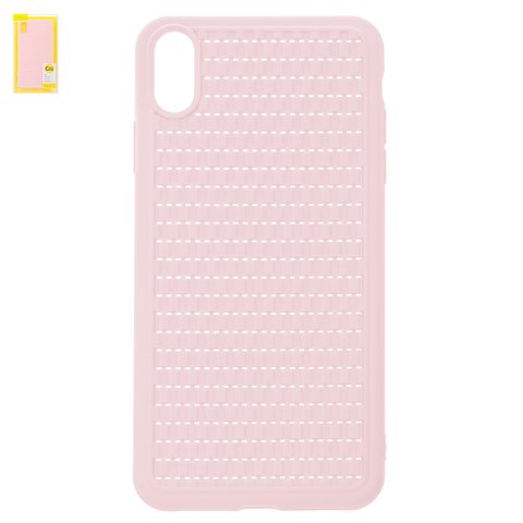 Чохол Baseus для iPhone XS Max, рожевий, плетений, пластик, #WIAPIPH65 BV04