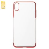 Чохол Baseus для iPhone XS Max, червоний, прозорий, пластик, #WIAPIPH65-DW09