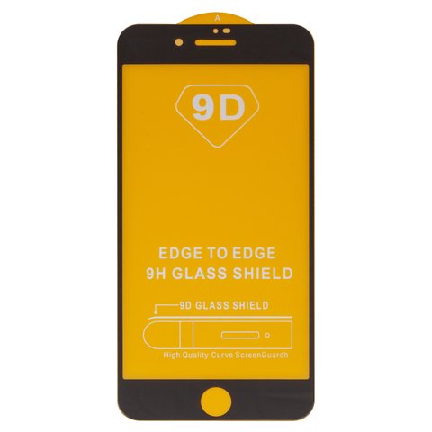 Защитное стекло для Apple iPhone 7 Plus, iPhone 8 Plus, совместимо с чехлом, Full Glue, без упаковки , черный, cлой клея нанесен по всей поверхности