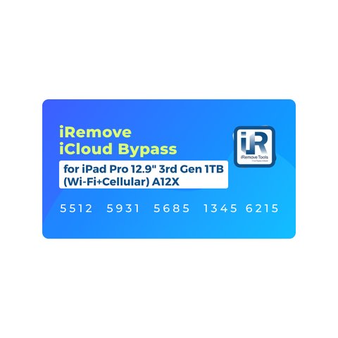 iRemove iCloud Bypass для iPad Pro 12.9" 3rd Gen 1TB Wi Fi+Cellular  A12X