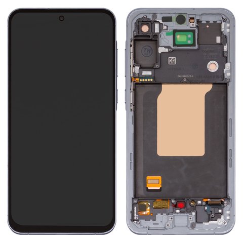 Дисплей для Samsung A556 Galaxy A55, блакитний, з рамкою, High Copy, OLED , iceblue