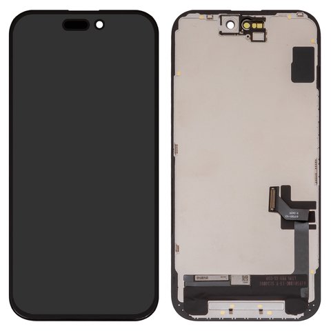 Дисплей для iPhone 15, чорний, з рамкою, Copy, TFT , ZY, LTPS FHD