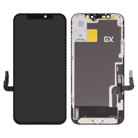 Дисплей для iPhone 12, iPhone 12 Pro, чорний, з рамкою, Copy, TFT , GX
