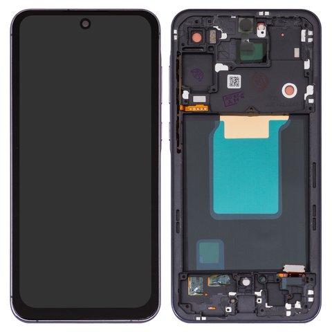 Дисплей для Samsung A556 Galaxy A55, чорний, з рамкою, Сopy, TFT 
