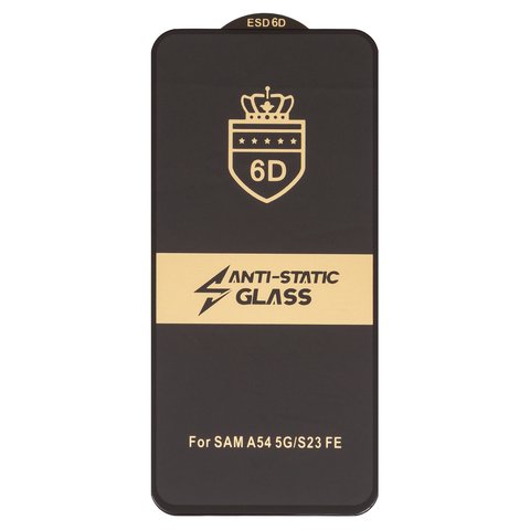 Защитное стекло ESD 6D для Samsung A546 Galaxy A54 5G, S711 Galaxy S23 FE, совместимо с чехлом, Full Glue, Anti Static, без упаковки , черный