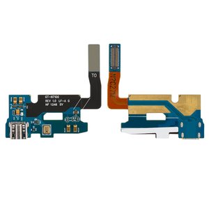 Шлейф для Samsung N7100 Note 2, микрофона, коннектора зарядки, с компонентами, плата зарядки