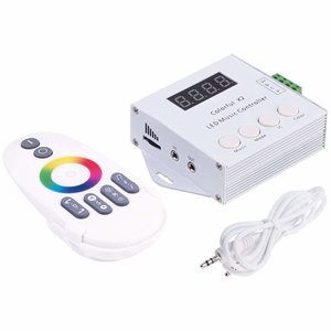 Controlador de luces musicales LED con control remoto por radio Colorful X2 WS2811, WS2812, WS2813, 5 24 V 