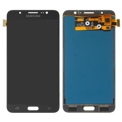 LCD compatible with Samsung J710 Galaxy J7 2016 , black, without adjustment of light, without frame, Copy, TFT  