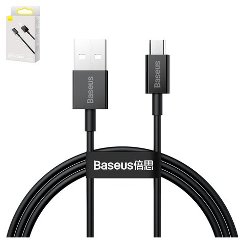 USB кабель Baseus Superior, USB тип A, micro USB тип B, 100 см, 2 A, черный, #CAMYS 01