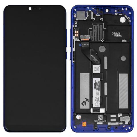LCD compatible with Xiaomi Mi 8 Lite 6.26", dark blue, with frame, original change glass  , M1808D2TG 