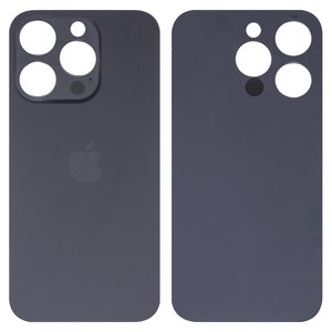 Housing Back Cover compatible with iPhone 15 Pro, black, no need to remove the camera glass, HC, big hole 