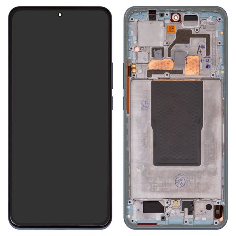 LCD compatible with Xiaomi 12T, 12T Pro, dark blue, with frame, High Copy, OLED , 22081212UG, 22081212G, 22071212AG 