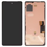 LCD compatible with Google Pixel 7, (black, with frame, High Copy, (OLED), GVU6C, GQML3)