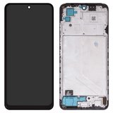 LCD compatible with Xiaomi Poco M5s, Redmi Note 10, Redmi Note 10S, (black, with frame, Copy, (TFT))