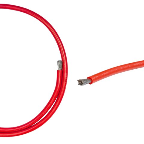 Alambre con aislamiento de silicona 7AWG, 12 mm², 1 m, rojo