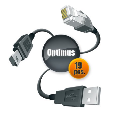 Optimus Cable Set for Samsung and LG 19 pcs. 