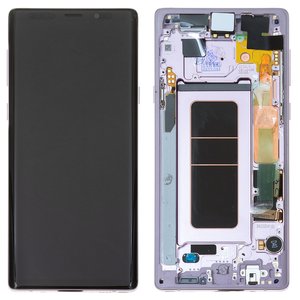 Дисплей для Samsung N960 Galaxy Note 9, фиолетовый, с рамкой, Original PRC , lavender purple