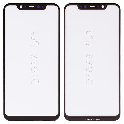 Housing Glass G+OCA PRO compatible with Xiaomi Mi 8, with OCA film, black 