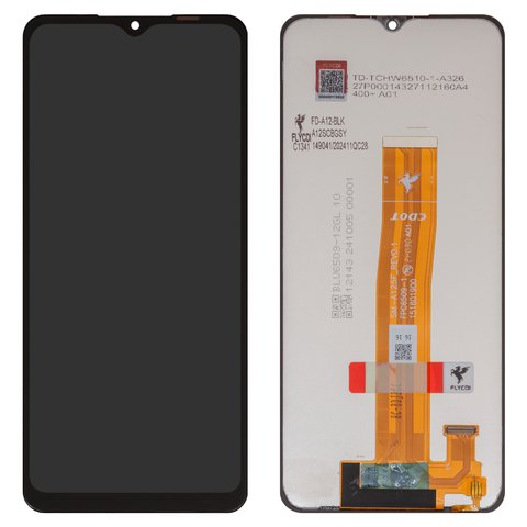 LCD compatible with Samsung A125F Galaxy A12, black, without frame, FLYCDI, SM A125_REV0.7 FPC6509 1