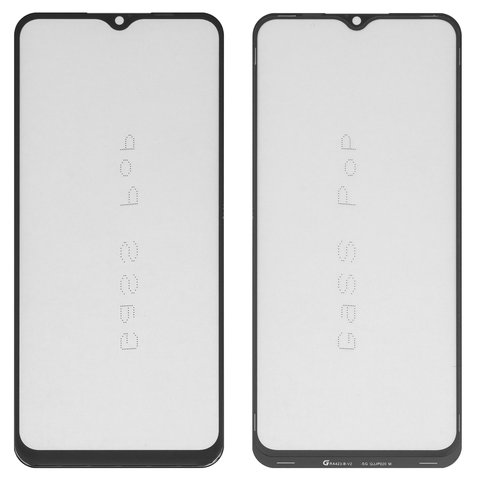 Housing Glass G+OCA PRO compatible with Oppo A31, A5 2020 , A9 2020 , with OCA film, black 