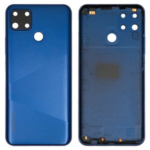 Задняя панель корпуса для Realme C12, синяя, со стеклом камеры