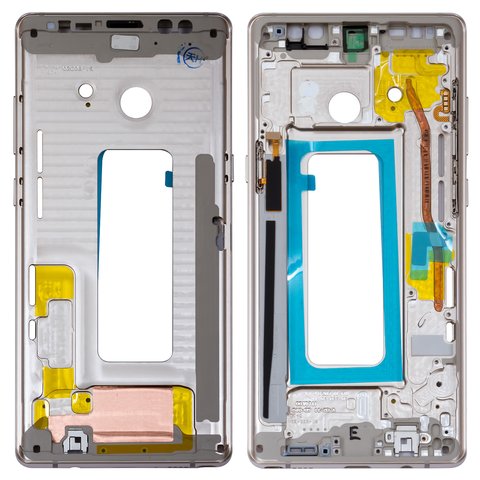 Parte media de carcasa puede usarse con Samsung N950FD Galaxy Note 8 Duos, dorada, marco para fijar pantalla