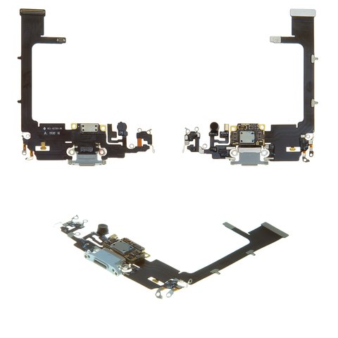 Cable flex puede usarse con Apple iPhone 11 Pro, del conector de carga, del conector de auriculares, plateado, con micrófono, con componentes, Original PRC 