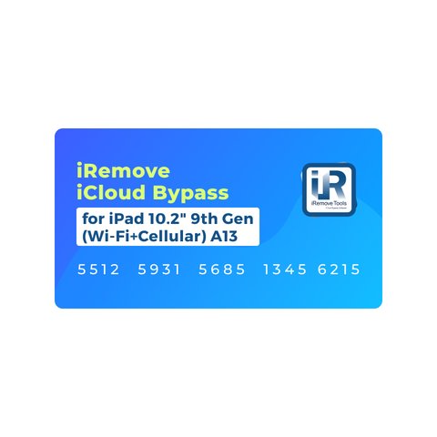 iRemove iCloud Bypass para iPad 10.2" 9th Gen Wi Fi+Cellular  A13
