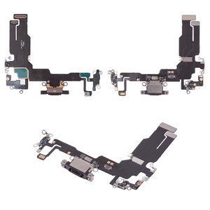 Cable flex puede usarse con iPhone 15, del conector de carga, negro, con micrófono, HC