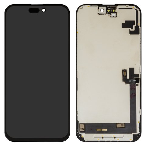 Pantalla LCD puede usarse con iPhone 16 Plus, negro, con marco, AAA, TFT , ZY, LTPS