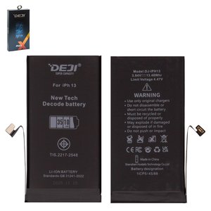 Batería Deji puede usarse con Apple iPhone 13, Li ion, 3.84 V, 3510 mAh, mayor capacidad, sin mensaje de error, decode battery