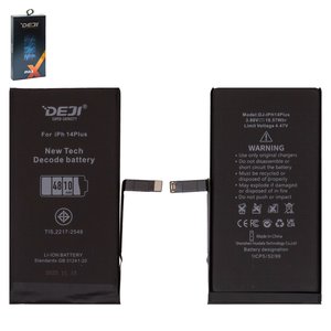 Batería Deji puede usarse con Apple iPhone 14 Plus, Li ion, 3.86 V, 4810 mAh, mayor capacidad, sin mensaje de error, decode battery
