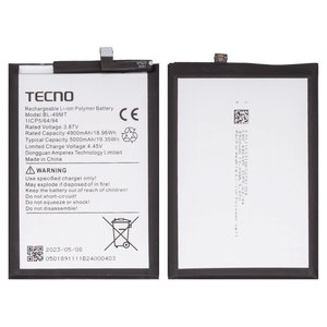 Batería BL 49MT puede usarse con Tecno Camon 19 Pro, Camon 19 Pro 5G, Li Polymer, 3.87 V, 5000 mAh, Original PRC 