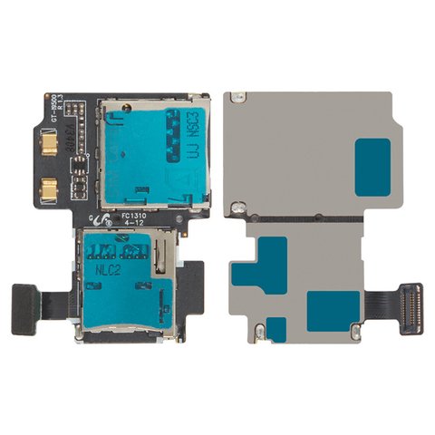 Конектор SIM карти для Samsung I9500 Galaxy S4, з шлейфом, з конектором карти пам'яті