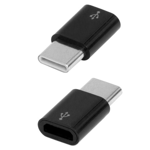 Адаптер, USB тип C, micro USB тип B, чорний