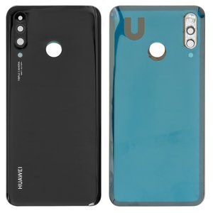 Задня панель корпуса для Huawei P30 Lite, чорна, із склом камери, 48 Мп