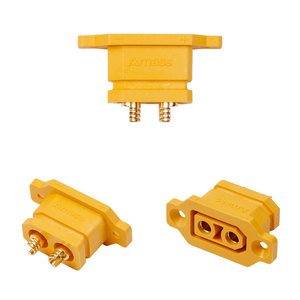 Силовий роз'єм живлення Amass XT90E F, "мама", жовтий