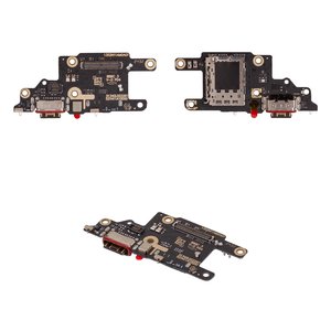 Шлейф для Xiaomi Poco X6 Pro 5G, конектора зарядки, з мікрофоном, з SIM конектором, High Copy, плата зарядки