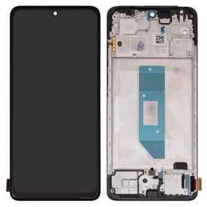 Дисплей для Xiaomi Redmi Note 14 4G, черный, с рамкой, Сopy, TFT , 159.6mm, 24117RN76G, 24117RN76O, global version