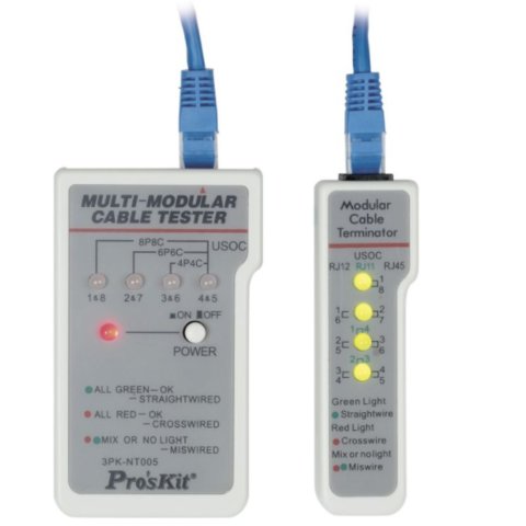ProsKit 3PK NT005N Тестер компьютерного и телефонного сетевого кабеля с тон генератором